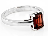 Red Garnet Rhodium Over Sterling Silver January Birthstone Ring 1.57ct