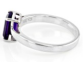 Purple African Amethyst Rhodium Over Sterling Silver February Birthstone Ring 1.32ct