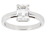 White Topaz Rhodium Over Sterling Silver April Birthstone Ring 1.70ct