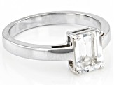 White Topaz Rhodium Over Sterling Silver April Birthstone Ring 1.70ct