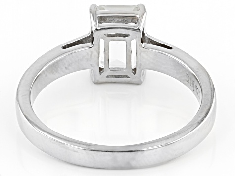 White Topaz Rhodium Over Sterling Silver April Birthstone Ring 1.70ct