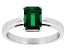 Green Lab Created Emerald Rhodium Over Sterling Silver May Birthstone Ring 1.19ct