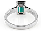 Green Lab Created Emerald Rhodium Over Sterling Silver May Birthstone Ring 1.19ct