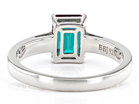 Blue Lab Created Alexandrite Rhodium Over Sterling Silver June Birthstone Ring 1.70ct