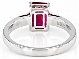 Red Lab Created Ruby Rhodium Over Sterling Silver July Birthstone Ring 1.45ct