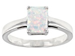 Multi-Color Lab Created Opal Rhodium Over Sterling Silver October Birthstone Ring 0.34ct