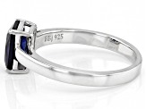 Blue Lab Created Sapphire Rhodium Over Sterling Silver September Birthstone Ring 1.45ct