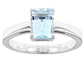 Sky Blue Topaz Rhodium Over Sterling Silver December Birthstone Ring 1.23ct