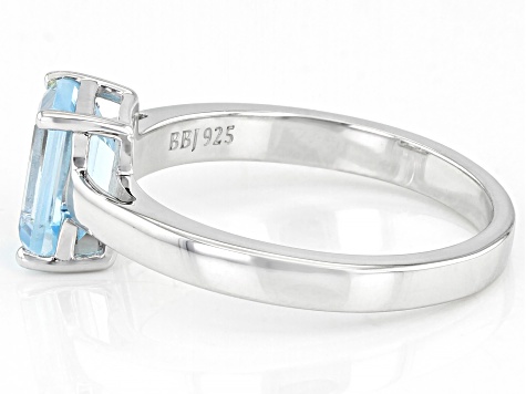 Sky Blue Topaz Rhodium Over Sterling Silver December Birthstone Ring 1.23ct