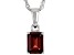 Red Vermelho Garnet™ Rhodium Over Sterling Silver January Birthstone Pendant With Chain 1.57ct