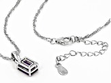 Purple African Amethyst Rhodium Over Sterling Silver February Birthstone Pendant With Chain 1.32ct