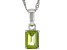 Green Manchurian Peridot™ Rhodium Over Sterling Silver August Birthstone Pendant With Chain 1.45ct