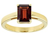 Red Garnet 18k Yellow Gold Over Sterling Silver January Birthstone Ring 1.57ct