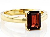 Red Garnet 18k Yellow Gold Over Sterling Silver January Birthstone Ring 1.57ct