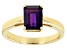 Purple African Amethyst 18k Yellow Gold Over Sterling Silver February Birthstone Ring 1.32ct