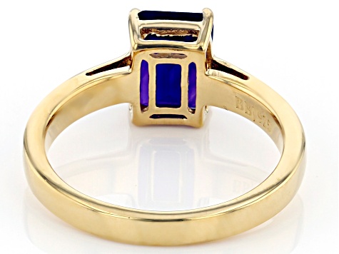 Purple African Amethyst 18k Yellow Gold Over Sterling Silver February Birthstone Ring 1.32ct