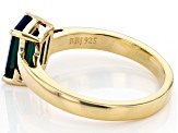 Green Lab Created Emerald 18k Yellow Gold Over Sterling Silver May Birthstone Ring 1.19ct