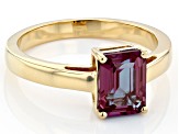 Green Lab Created Alexandrite 18k Yellow Gold Over Sterling Silver June Birthstone Ring 1.70ct