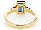 Green Lab Created Alexandrite 18k Yellow Gold Over Sterling Silver June Birthstone Ring 1.70ct