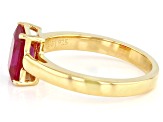 Red Lab Created Ruby 18k Yellow Gold Over Sterling Silver July Birthstone Ring 1.36ct