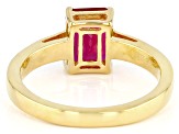 Red Lab Created Ruby 18k Yellow Gold Over Sterling Silver July Birthstone Ring 1.36ct