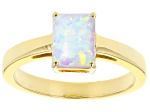 Multi Color Lab Created Opal 18k Yellow Gold Over Sterling