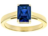 Blue Lab Created Sapphire 18k Yellow Gold Over Sterling Silver September Birthstone Ring 1.45ct