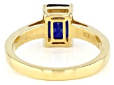 Blue Lab Created Sapphire 18k Yellow Gold Over Sterling Silver September Birthstone Ring 1.45ct