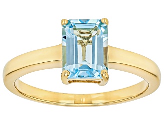 Blue Sky Blue Topaz 18k Yellow Gold Over Sterling Silver December Birthstone Ring 1.45ct