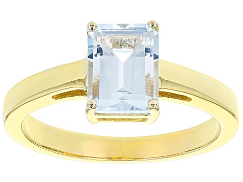 Blue Sky Blue Topaz 18k Yellow Gold Over Sterling Silver December Birthstone Ring 1.45ct
