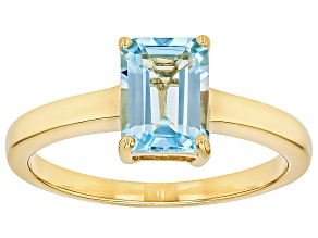 Sky Blue Topaz 18k Yellow Gold Over Sterling Silver December Birthstone Ring 1.45ct