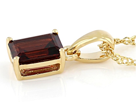 Red Vermelho Garnet™ 18k Yellow Gold Over Silver January Birthstone Pendant With Chain 1.57ct