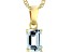 Blue Aquamarine 18k Yellow Gold Over Silver March Birthstone Pendant With Chain 1.19ct