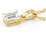 White Topaz 18k Yellow Gold Over Silver April Birthstone Pendant With Chain 1.70ct