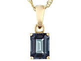 Green Lab Created Alexandrite 18k Yellow Gold Over Silver June Birthstone Pendant With Chain 1.70ct