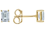 Blue Aquamarine 18k Yellow Gold Over Sterling Silver March Birthstone Earrings 0.94ctw