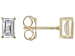 White Topaz 18k Yellow Gold Over Sterling Silver April Birthstone Earrings 1.19ctw