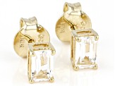 White Topaz 18k Yellow Gold Over Sterling Silver April Birthstone Earrings 1.19ctw