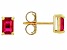 Red Lab Created Ruby 18k Yellow Gold Over Sterling Silver July Birthstone Earrings 1.19ctw