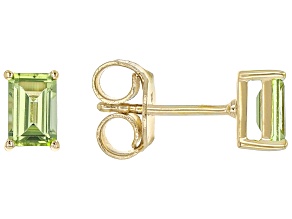 Green Manchurian Peridot(TM) 18k Yellow Gold Over Sterling Silver August Birthstone Earrings 1.02ctw