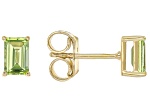 Green Peridot 18k Yellow Gold Over Sterling Silver August Birthstone Earrings 1.02ctw