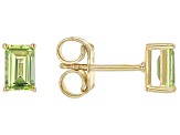 Green Peridot 18k Yellow Gold Over Sterling Silver August Birthstone Earrings 1.02ctw