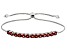 Red Garnet Rhodium Over Sterling Silver, Bolo Bracelet 3.64ctw
