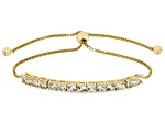 White Topaz Rhodium Over Sterling Silver, Bolo Bracelet 3.31ctw