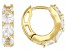 White Topaz 18k Yellow Gold Over Sterling Silver April Birthstone Huggie Earrings 2.04ctw