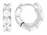 White Topaz Rhodium Over Sterling Silver April Birthstone Huggie Earrings 2.04ctw