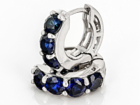 Blue Lab Created Sapphire Rhodium Over Sterling Silver September