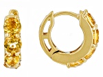 Yellow Citrine 18k Yellow Gold Over Sterling Silver November Birthstone Huggie Earrings 1.70ctw