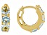 Sky Blue Topaz 18k Yellow Gold Over Sterling Silver December Birthstone Huggie Earrings 2.18ctw