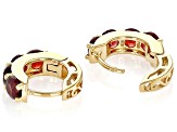 Red Garnet 18k Yellow Gold Over Sterling Silver January Birthstone Huggie Hoop Earrings 2.38ctw